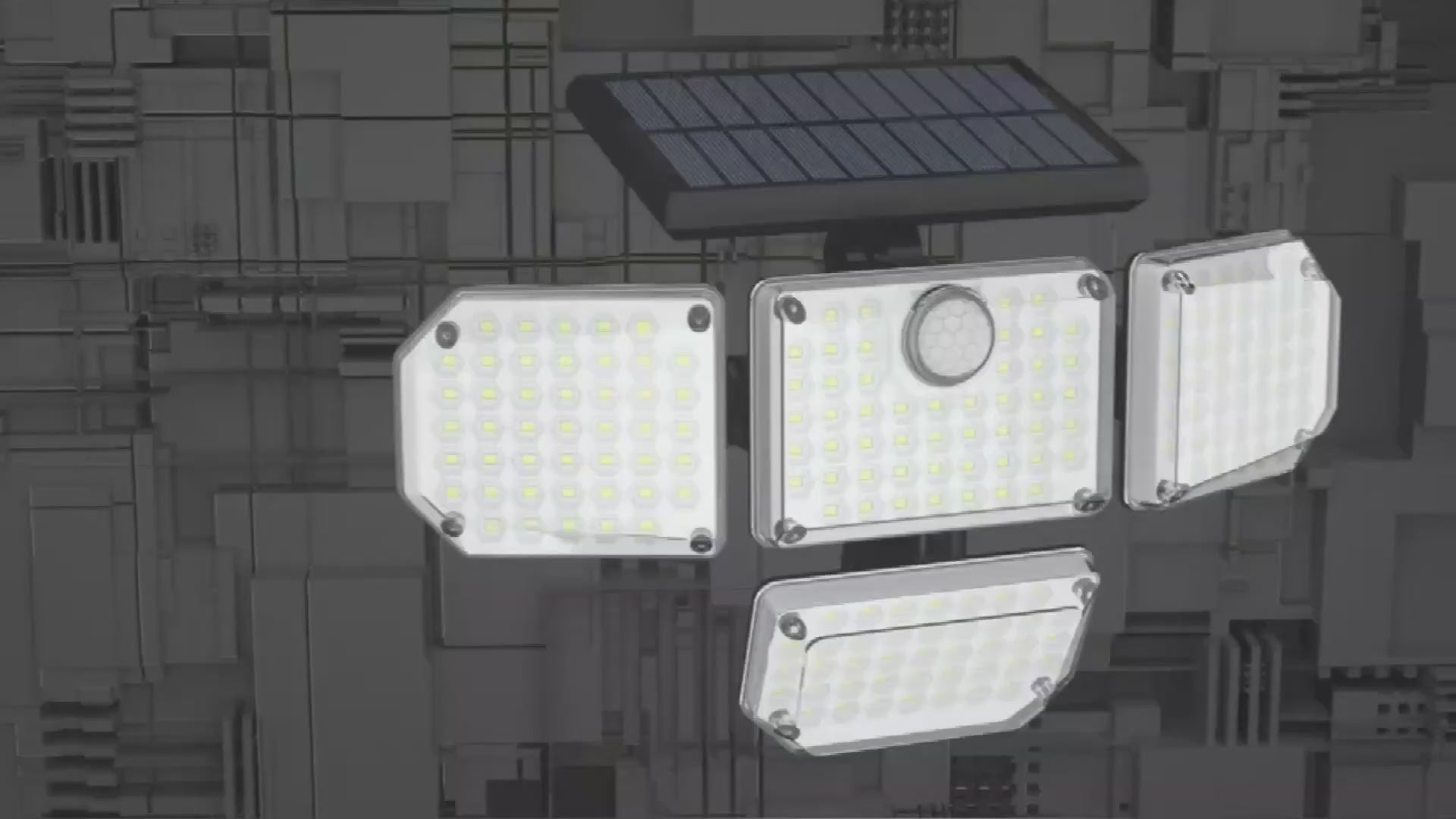 Lampa solara LED de exterior, autonoma, cu detector miscare pana la 5m, telecomanda, rezistenta la apa IP65, 2400mAh, 9W, 20x29x10cm